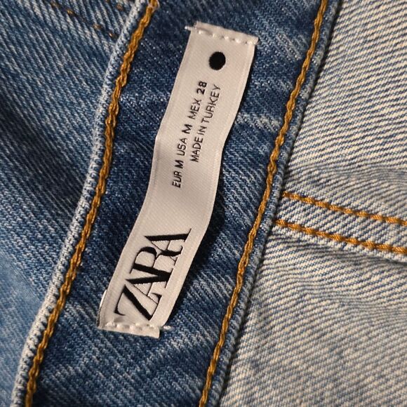 Zara Medium Wash Denim Maxi Skirt With Pockets Size Medium - Picture 6 of 8